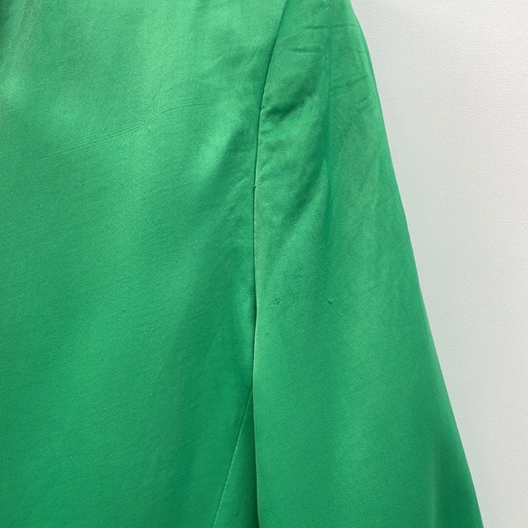 Zara Satin Effect Straight Cut Single Breasted Boyfriend Blazer Kelly Green Med - Picture 5 of 12
